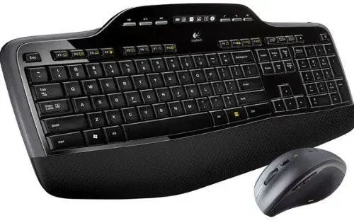 A fullsize keyboard, the Logitech MK710 and a wireless mouse, the Logitech
MK705