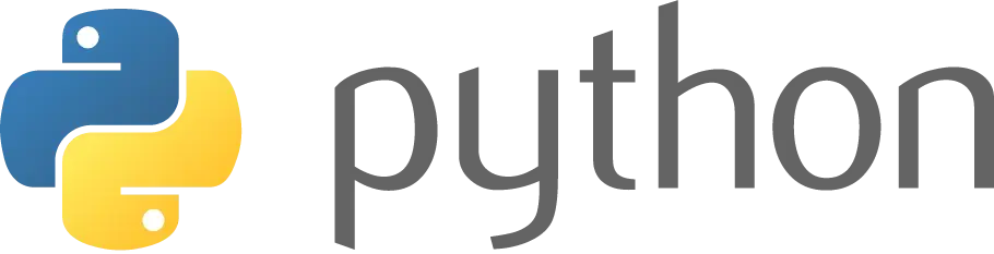 The Python logo and
wordmark.