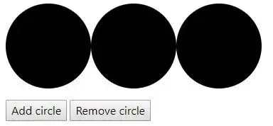 Three black circles, side-by-side horizontally. Two buttons appear below
labeled "Add circle" and "Remove circle"