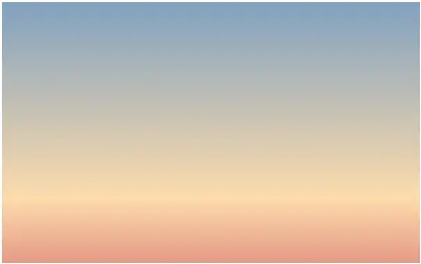 A gradient moving from sky blue, to peach, to more reddish peach from top to
bottom