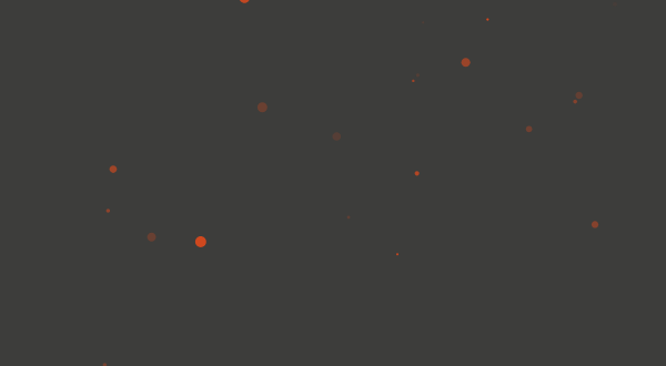 An animated simulation of fireflies. A dark background with small moving dots
of various sizes fading in and out and heading in various
directions.