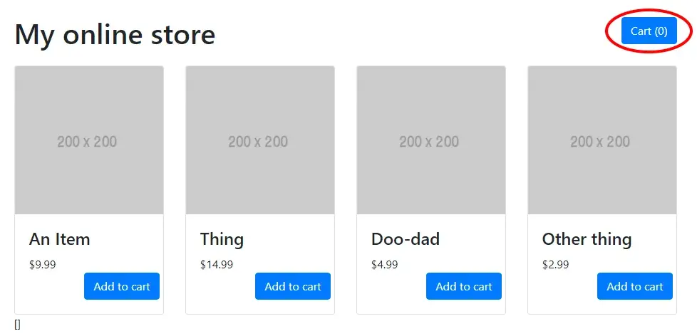 The “Cart” button appears in the upper right corner.