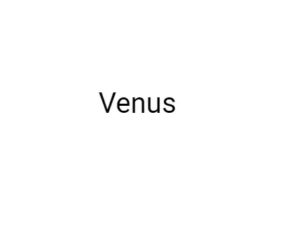 Black text on white background reading “Venus”.