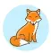 A clipart style icon of a
fox.