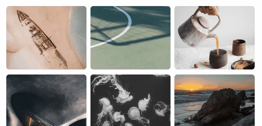 A grid-based responsive photo gallery