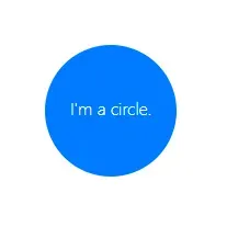A circle with a blue fill, with the white text "I'm a circle"
inside