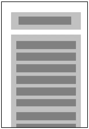 The outline of a webpage. A header at the top and then content below it taking up the full width of the page.