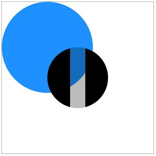 The same image, but less of the black circle is visible in the cutout because
its more transparent now