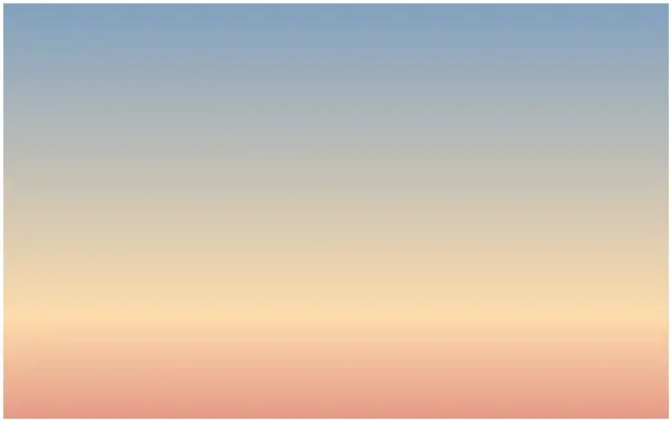 A gradient moving from sky blue, to peach, to more reddish peach from top to
bottom