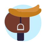 A clipart style icon of a horse saddle.