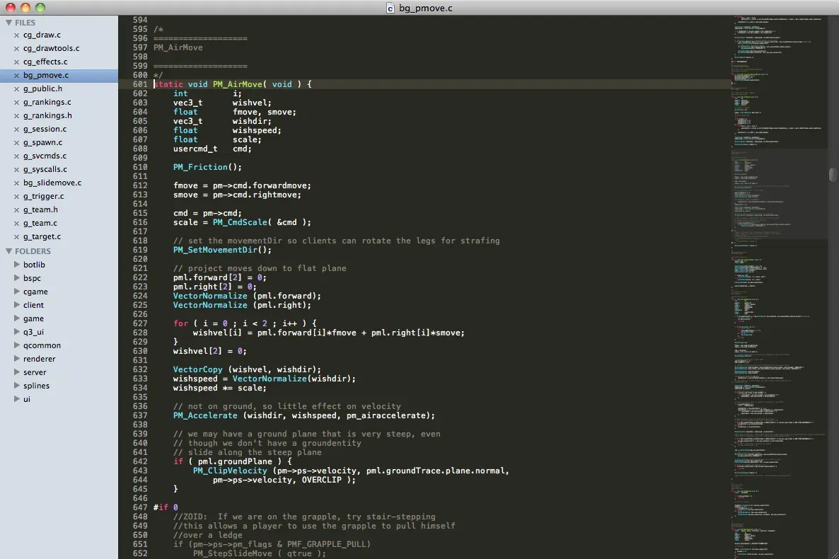 A screenshot of Sublime Text in action
