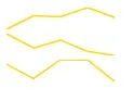 Three yellow, mostly horizontal lines, but each rises and falls at different
rates.